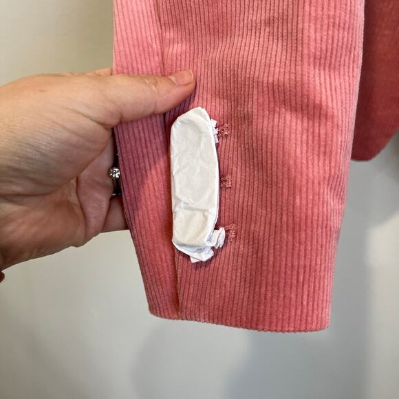 Talbots Pink Corduroy Cutaway Blazer Size 6 Soft Stretch Career Jacket - Picture 8 of 8